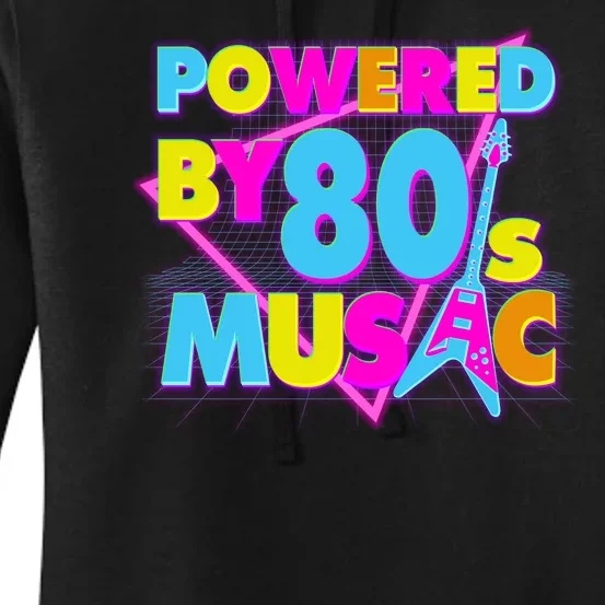 Cool Funny Retro Powered By 80's Music Women's Pullover Hoodie