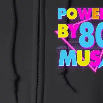 Cool Funny Retro Powered By 80's Music Full Zip Hoodie