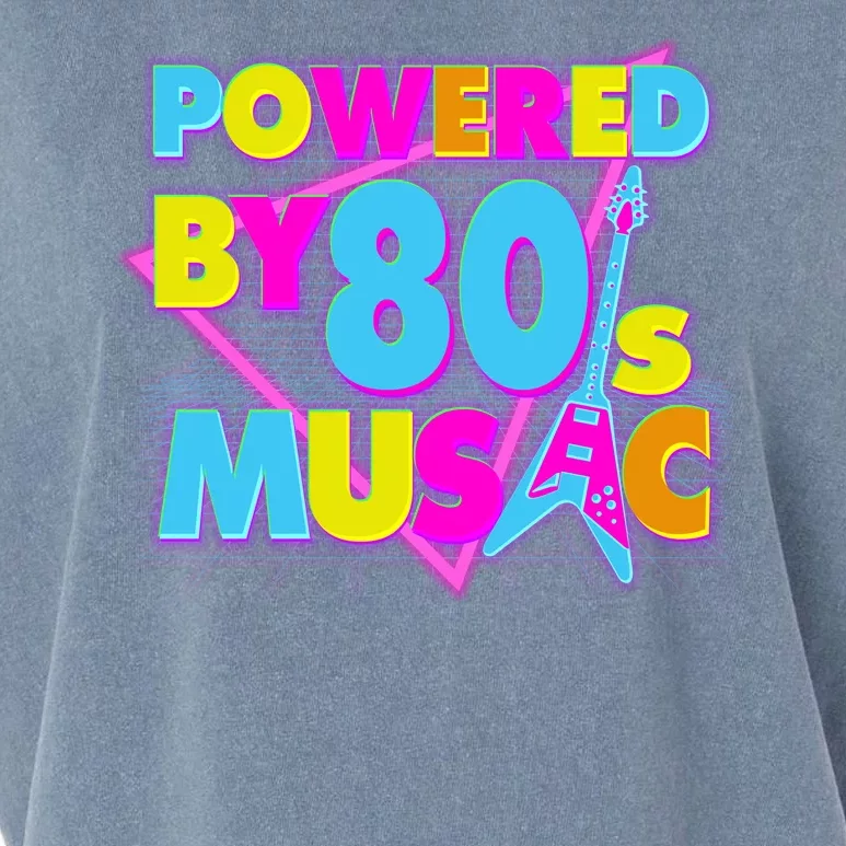 Cool Funny Retro Powered By 80's Music Garment-Dyed Women's Muscle Tee