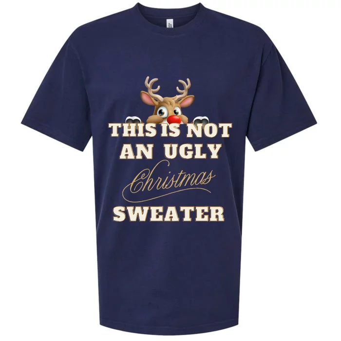 Cute Funny Reindeer This is Not an Ugly Christmas Sweater Sueded Cloud Jersey T-Shirt