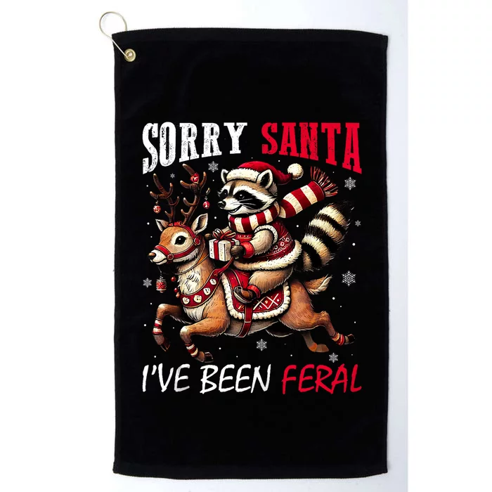 Christmas Feral Raccoon Xmas Holiday Merry Christmas Outfits Tank Top Platinum Collection Golf Towel