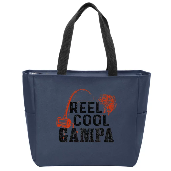 Cute Fishermen Reel Cool Gampa Daddy Fishing Fathers Day Zip Tote Bag