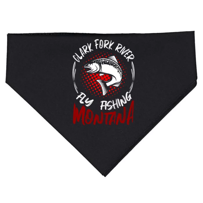 Clark Fork River Fly Fishing Montana Cool Fisher Gift USA-Made Doggie Bandana