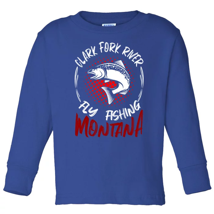 Clark Fork River Fly Fishing Montana Cool Fisher Gift Toddler Long Sleeve Shirt