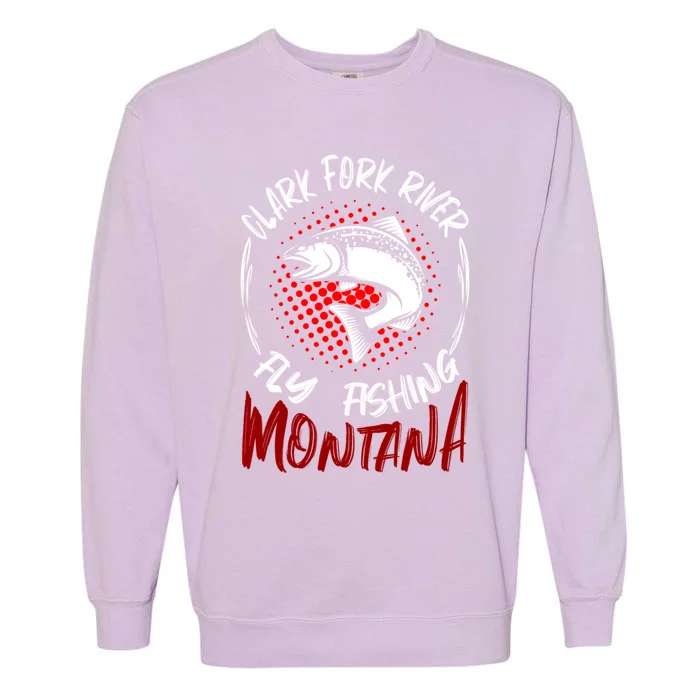 Clark Fork River Fly Fishing Montana Cool Fisher Gift Garment-Dyed Sweatshirt