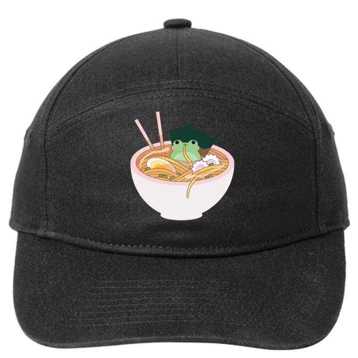 Cute Frog Ramen 7-Panel Snapback Hat