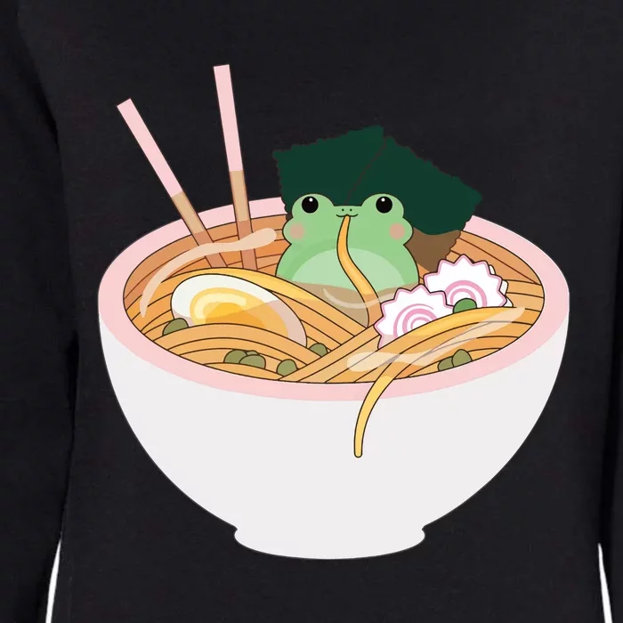 Cute Frog Ramen Womens California Wash Sweatshirt