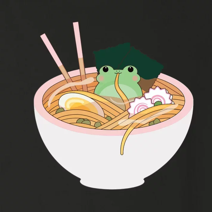 Cute Frog Ramen Toddler Long Sleeve Shirt