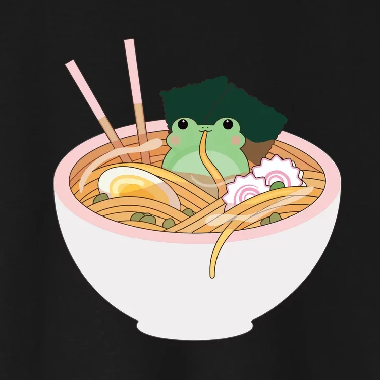 Cute Frog Ramen Women's Crop Top Tee