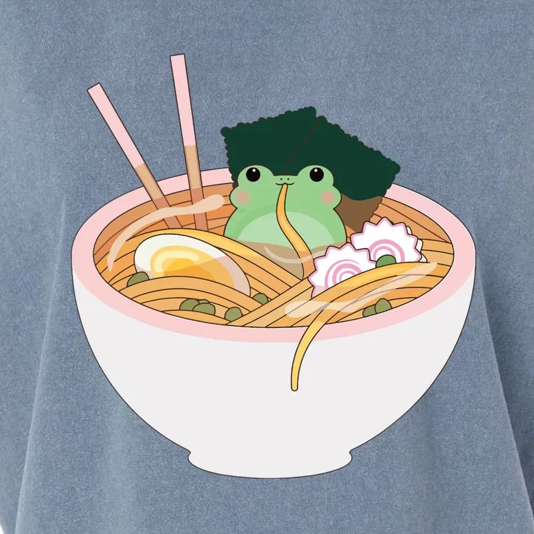 Cute Frog Ramen Garment-Dyed Women's Muscle Tee