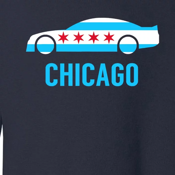 Chicago Flag Race Car Toddler Sweatshirt