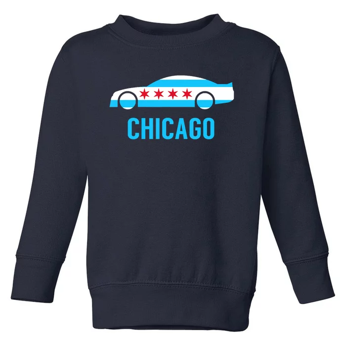 Chicago Flag Race Car Toddler Sweatshirt