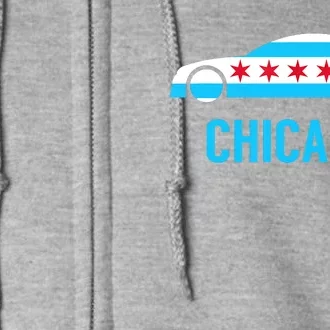 Chicago Flag Race Car Full Zip Hoodie