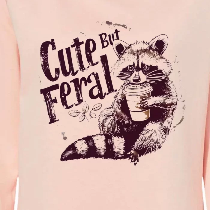 Cute Feral Raccoon Womens California Wash Sweatshirt