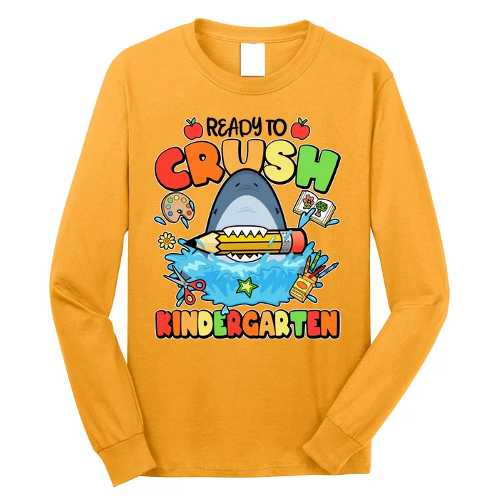 Cute Funny Ready To Crush Kindergarten School Shark Long Sleeve Shirt