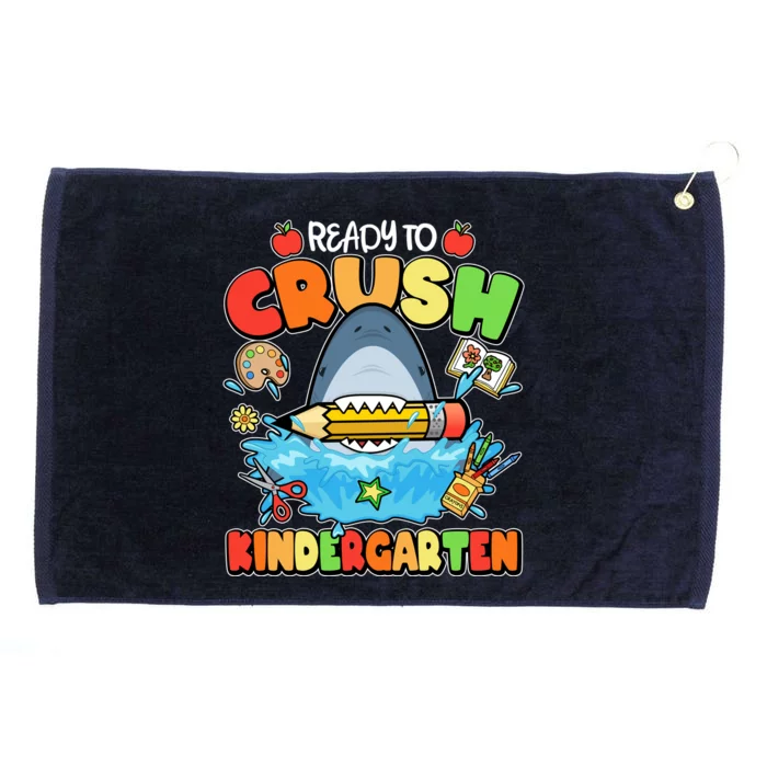 Cute Funny Ready To Crush Kindergarten School Shark Grommeted Golf Towel