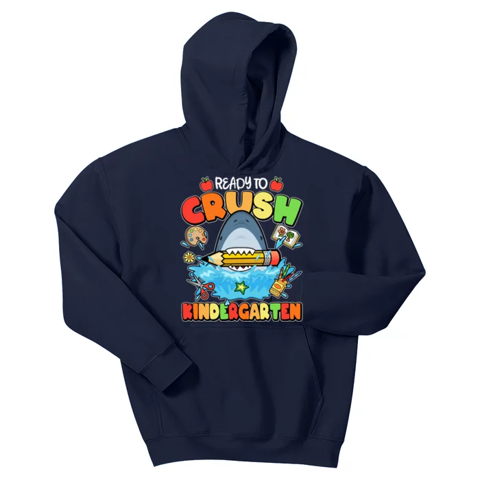 Cute Funny Ready To Crush Kindergarten School Shark Kids Hoodie