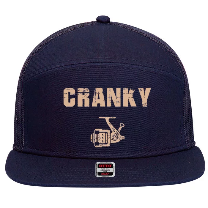 Cranky Fishing Reel 7 Panel Mesh Trucker Snapback Hat