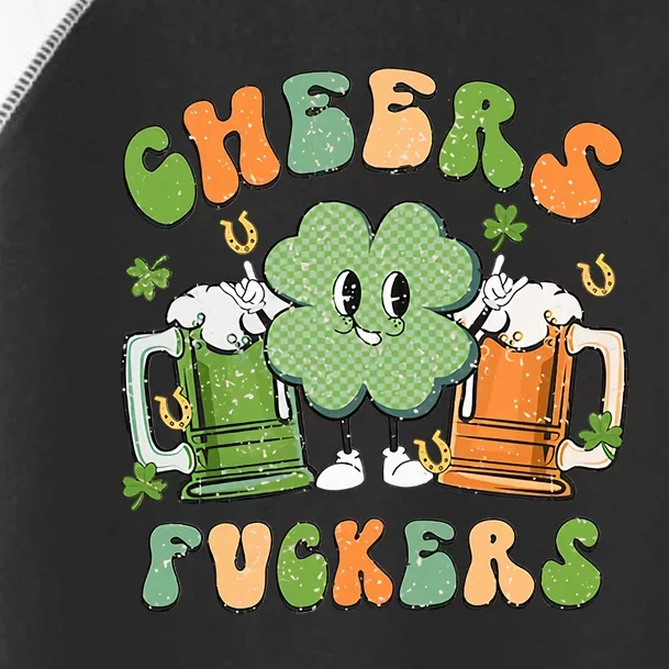 Cheers Fuckers Retro Beer Drinking Team Lucky Clover Saint Patrick's Day Toddler Fine Jersey T-Shirt