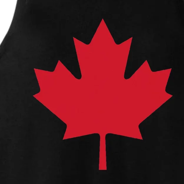 Canadian Flag Red Maple Leaf Canada Day Ladies Tri-Blend Wicking Tank