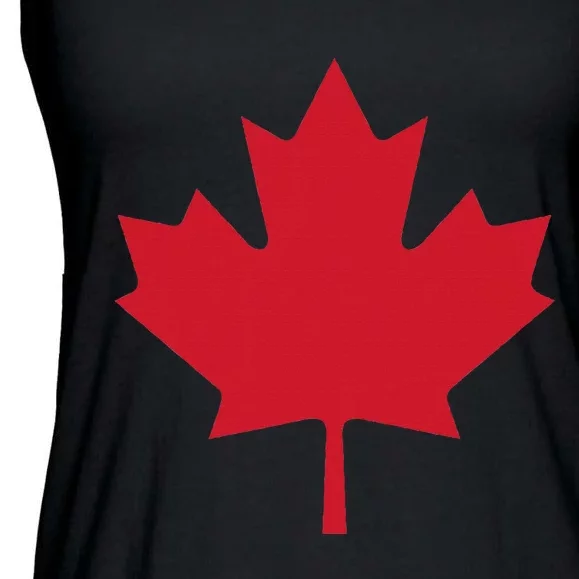 Canadian Flag Red Maple Leaf Canada Day Ladies Essential Flowy Tank