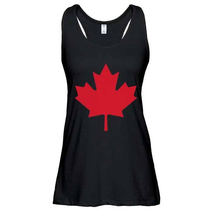 Canadian Flag Red Maple Leaf Canada Day Ladies Essential Flowy Tank