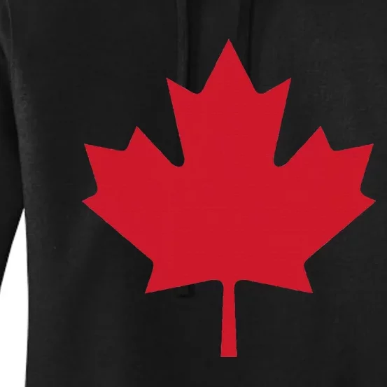 Canadian Flag Red Maple Leaf Canada Day Women's Pullover Hoodie