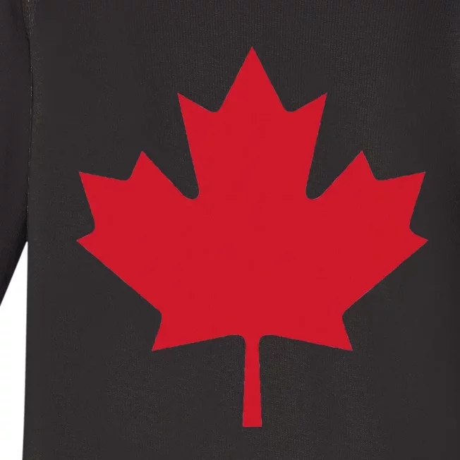 Canadian Flag Red Maple Leaf Canada Day Baby Long Sleeve Bodysuit