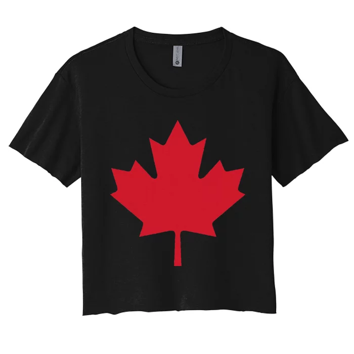 Canadian Flag Red Maple Leaf Canada Day Women's Crop Top Tee