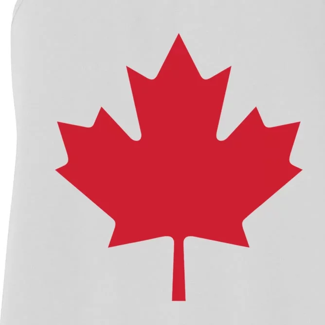 Canadian Flag Red Maple Leaf Canada Day Women's Racerback Tank