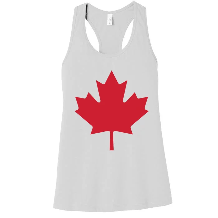 Canadian Flag Red Maple Leaf Canada Day Women's Racerback Tank