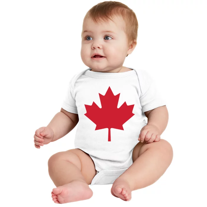 Canadian Flag Red Maple Leaf Canada Day Baby Bodysuit