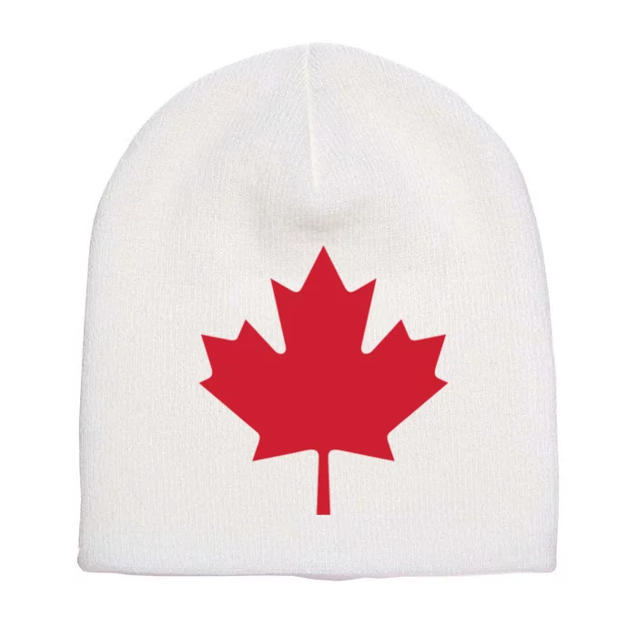 Canadian Flag Red Maple Leaf Canada Day Short Acrylic Beanie