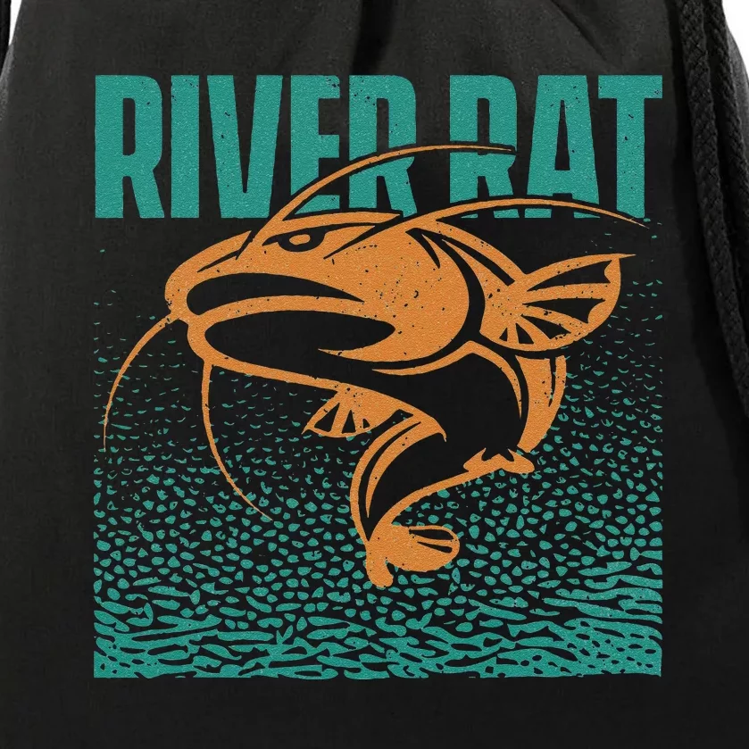 Catfishing Freshwater River Rat Catfish Fishing Drawstring Bag