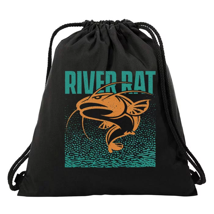 Catfishing Freshwater River Rat Catfish Fishing Drawstring Bag