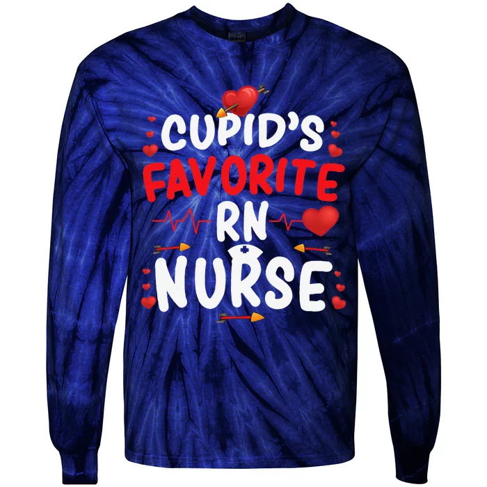 Cupid's Favorite RN Nurse Cute Valentine's Day Nurses Gifts Tie-Dye Long Sleeve Shirt