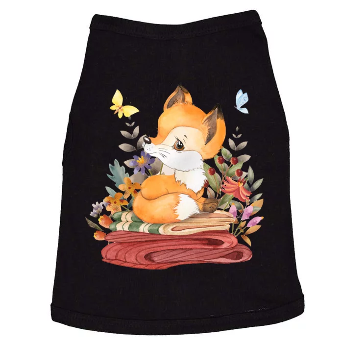 Cute Floral Restful Fox Butterfly Doggie Tank