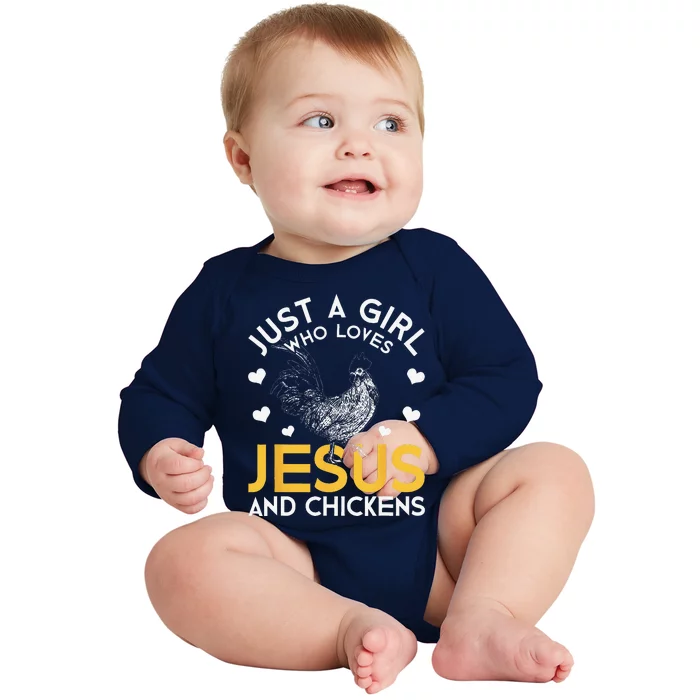 Christian Funny Religious Farmer Gift Jesus Baby Long Sleeve Bodysuit