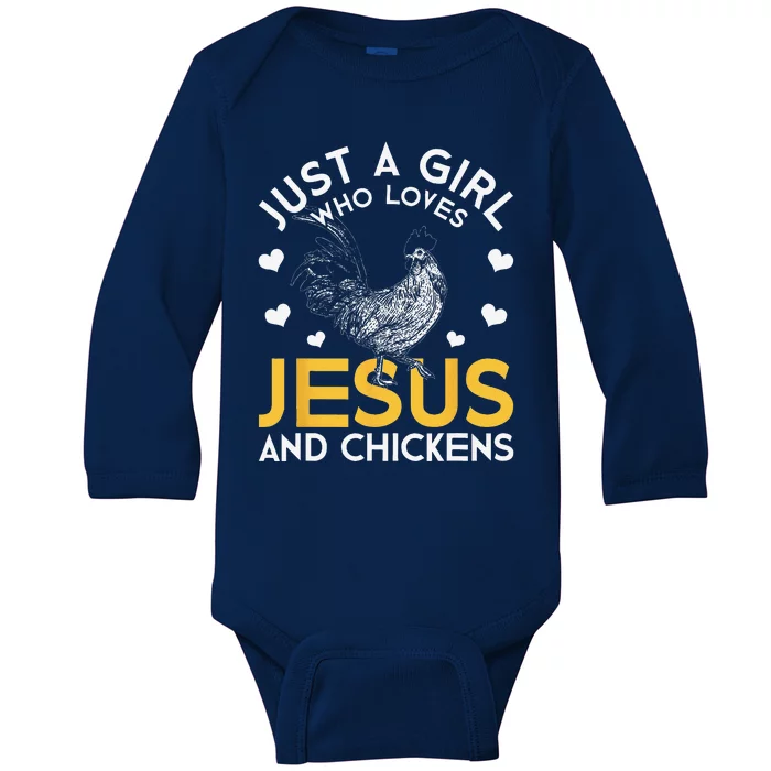 Christian Funny Religious Farmer Gift Jesus Baby Long Sleeve Bodysuit