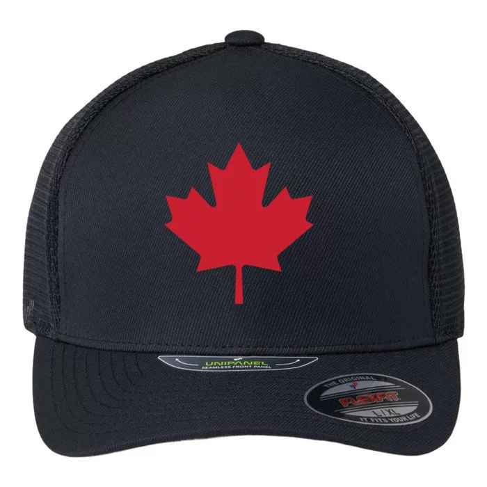 Canadian Flag Red Maple Leaf Canada Day Flexfit Unipanel Trucker Cap