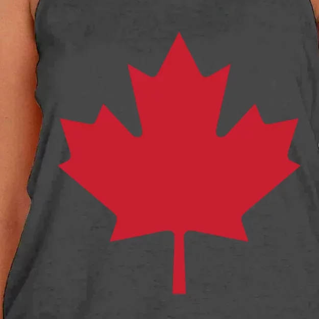 Canadian Flag Red Maple Leaf Canada Day Women's Knotted Racerback Tank