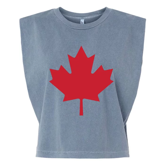 Canadian Flag Red Maple Leaf Canada Day Garment-Dyed Women's Muscle Tee