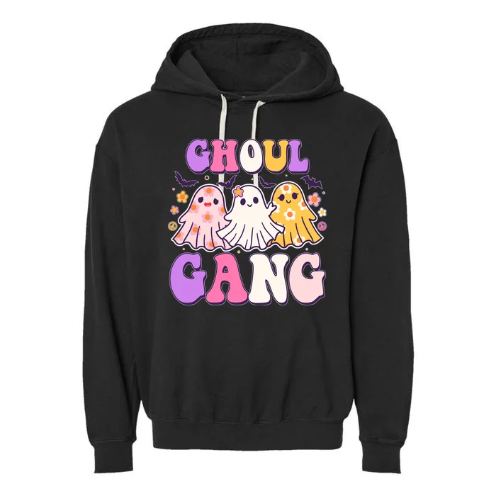 Cute Funny Retro Ghoul Gang Ghosts Garment-Dyed Fleece Hoodie