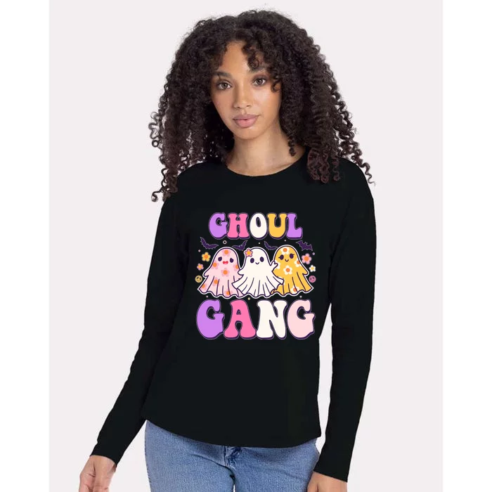 Cute Funny Retro Ghoul Gang Ghosts Womens Cotton Relaxed Long Sleeve T-Shirt