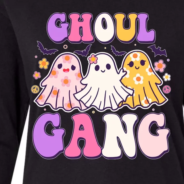 Cute Funny Retro Ghoul Gang Ghosts Womens Cotton Relaxed Long Sleeve T-Shirt