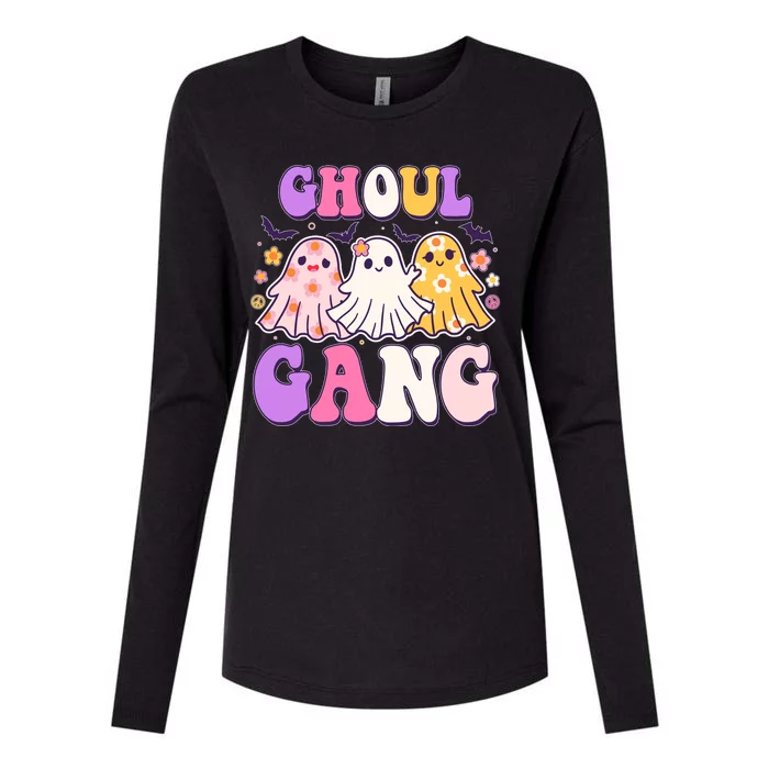 Cute Funny Retro Ghoul Gang Ghosts Womens Cotton Relaxed Long Sleeve T-Shirt