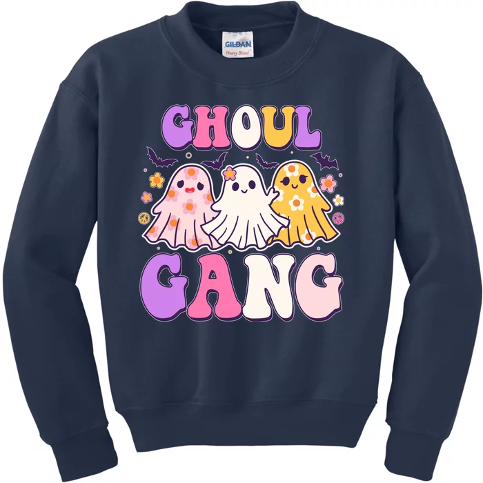 Cute Funny Retro Ghoul Gang Ghosts Kids Sweatshirt