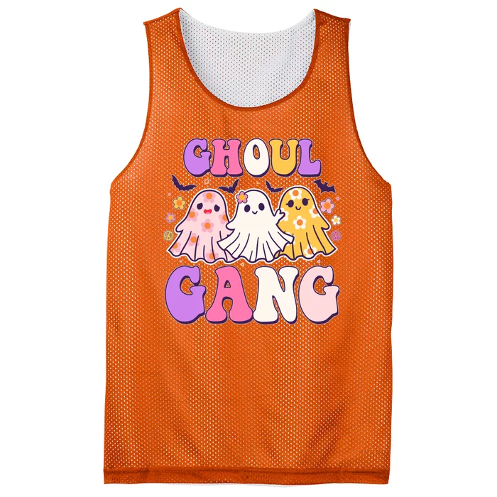 Cute Funny Retro Ghoul Gang Ghosts Mesh Reversible Basketball Jersey Tank