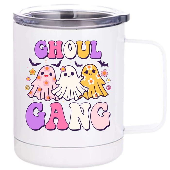 Cute Funny Retro Ghoul Gang Ghosts Front & Back 12oz Stainless Steel Tumbler Cup