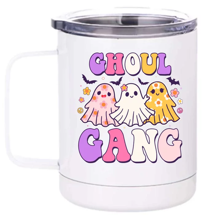 Cute Funny Retro Ghoul Gang Ghosts Front & Back 12oz Stainless Steel Tumbler Cup